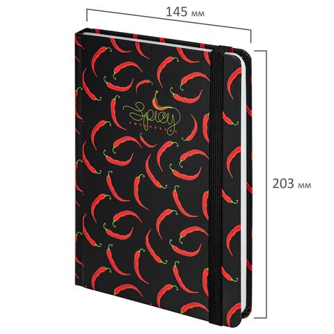 Ежедневник недатированный с резинкой А5 (145×203 мм), BRAUBERG, твердый, 128 л., «Spicy»