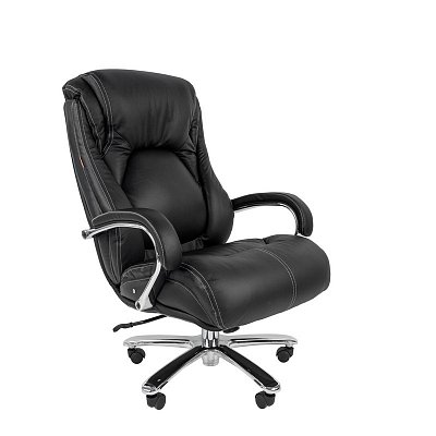 Кресло для руководителя Chairman 402 черное (кожа/металл)