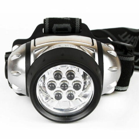 Фонарь налобный ULTRAFLASH 7хLED, 3 режима, питание 3хААА (не в комплекте)