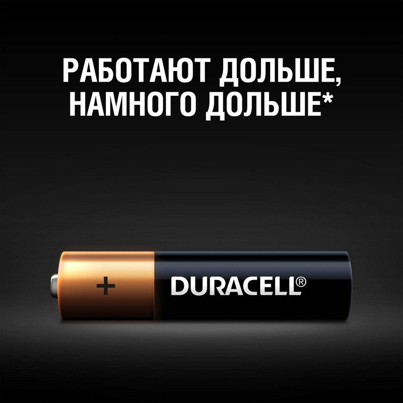 Батарейки Duracell AAA/286/LR03, 1.5В, алкалиновые, 4 шт. в блистере