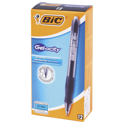 Ручка гелевая автоматическая Bic Gelocity Original черная (толщина линии 0.35 мм)