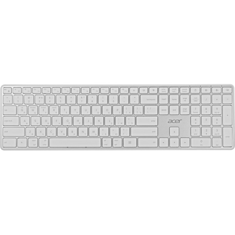 превью Клавиатура Acer OKR301 бел/серебр беспровод USB BT/Radio (ZL. KBDEE.015)