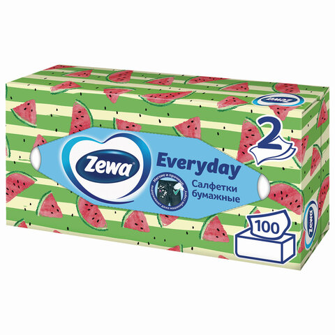 Салфетки косметические Zewa Everyday 6286 2х сл. в кор.100 шт.