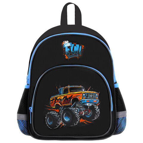 Рюкзак BRAUBERG KIDS PLAY детский, 1 отделение, 3 кармана, Funny wheels, 29×23х12 см