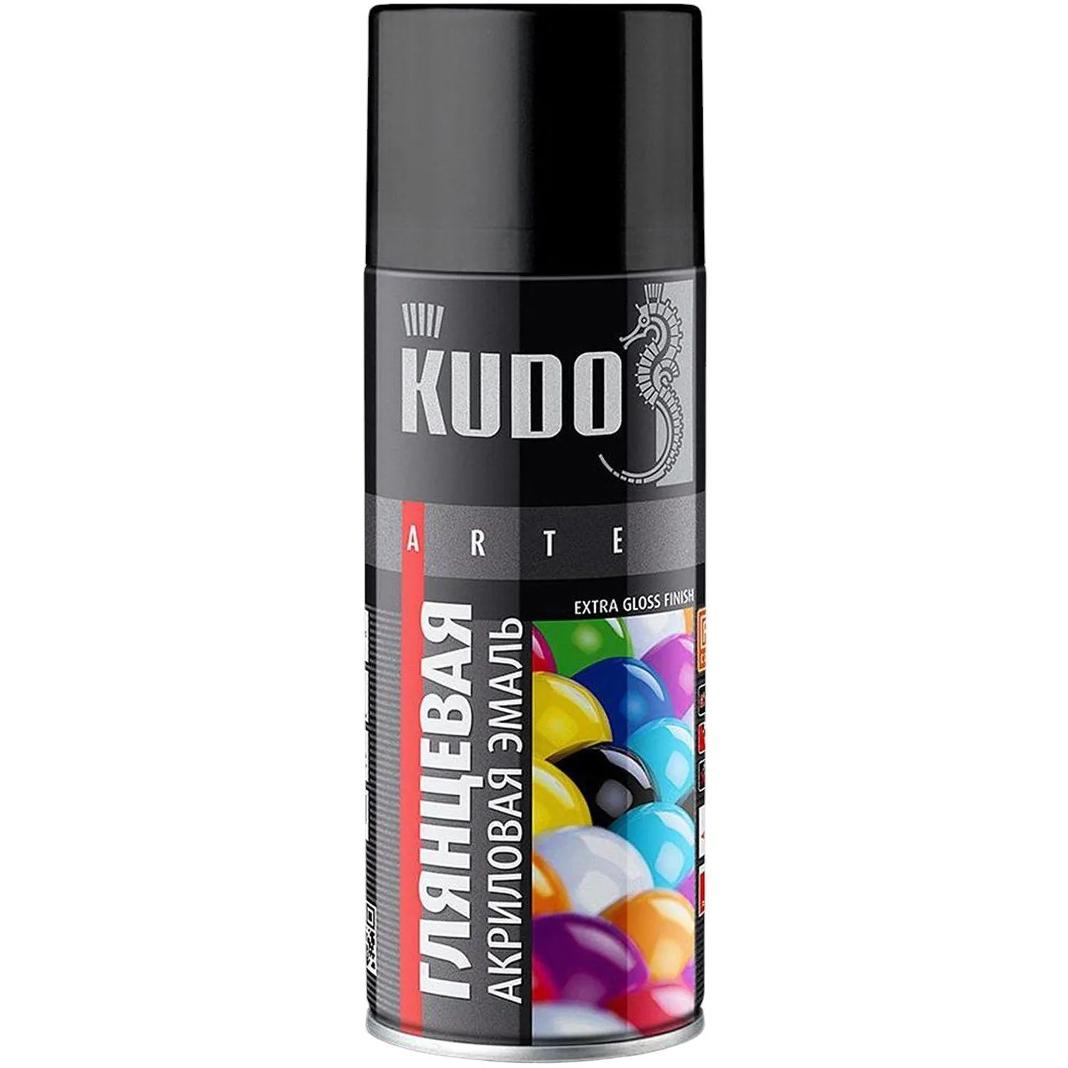 превью Краска аэрозоль акриловая ral 9005 черная глянц.520 м л(1/12)kudo ku-a 9005