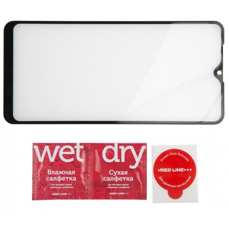 Защитное стекло для Samsung Galaxy A10 Full Screen (3D) FULL GLUE, RED LINE, черный
