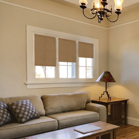 Штора рулонная светопроницаемая BRABIX 120×175 см, текстура «Лён», темно-бежевый, 606001