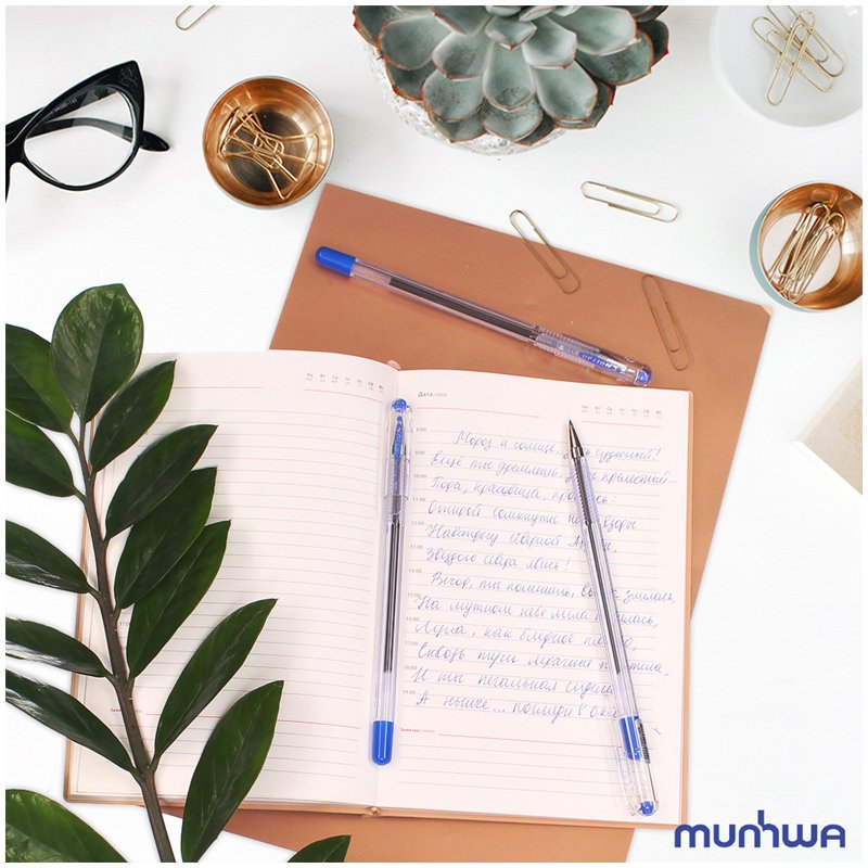 Ручка шариковая MunHwa «Option» синяя, 0.7мм, штрих-код