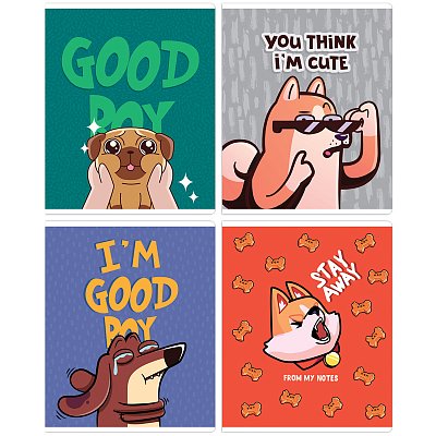 Тетрадь 48л., А5, клетка MESHU «Good boy», ТВИН-лак