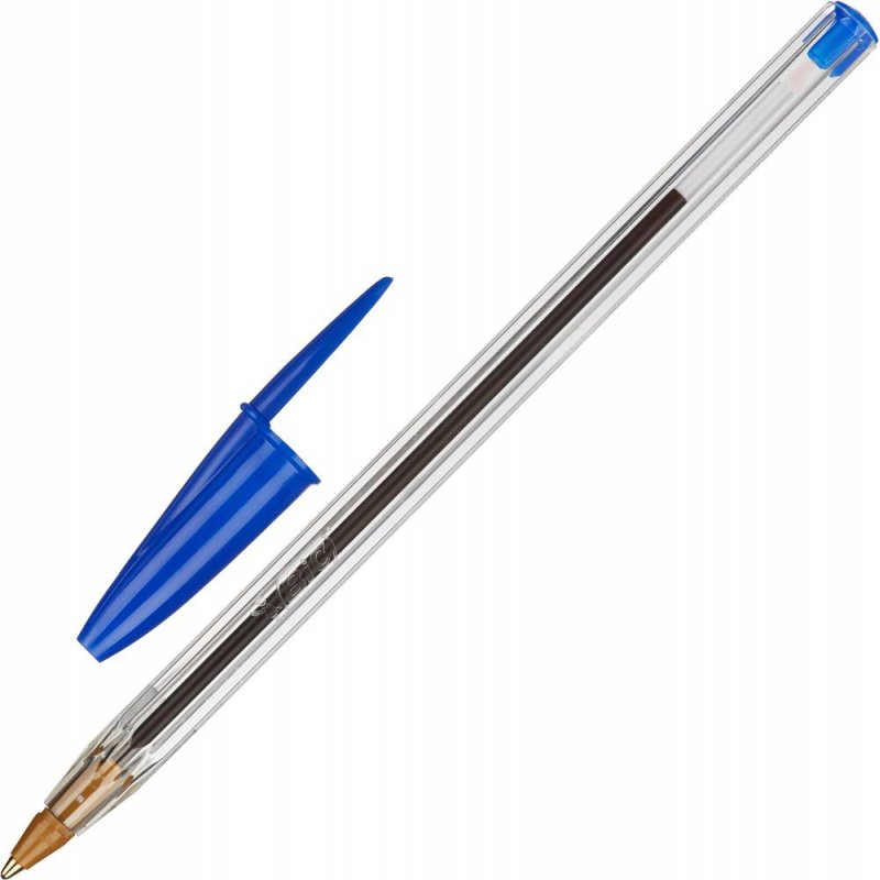 Ручка шариковая одноразовая неавтоматическая масляная BIC Cristal синяя (толщина линии 0.4 мм)
