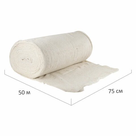 Полотно ХПП холстопрошивное ПЛОТНОЕ светлое 0.75×50 м, 170(±10) г/м2, шаг 2.5 мм, LAIMA Стандарт