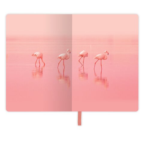 Блокнот МАЛЫЙ ФОРМАТ (100×150 мм) А6, BRAUBERG VISTA «Flamingo», под кожу, гибкий, 80 л. 
