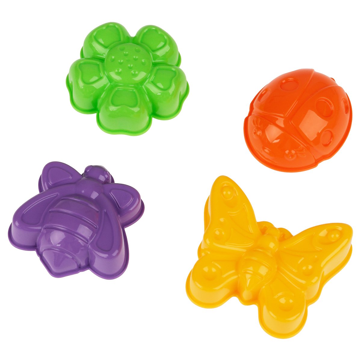 Набор для песка ТРИ СОВЫ «Лесная лужайка», 7 предметов (ведро-лукошко, грабли, совок, 4 формочки)