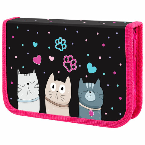 превью Пенал ЮНЛАНДИЯ, 1 отделение, картон с эффектом soft-touch, 19×11 см, «Cat squad»