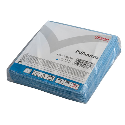 Салфетки VILEDA «ПВАмикро», комплект 5 шт., искусственная замша, голубая, 35×38 см