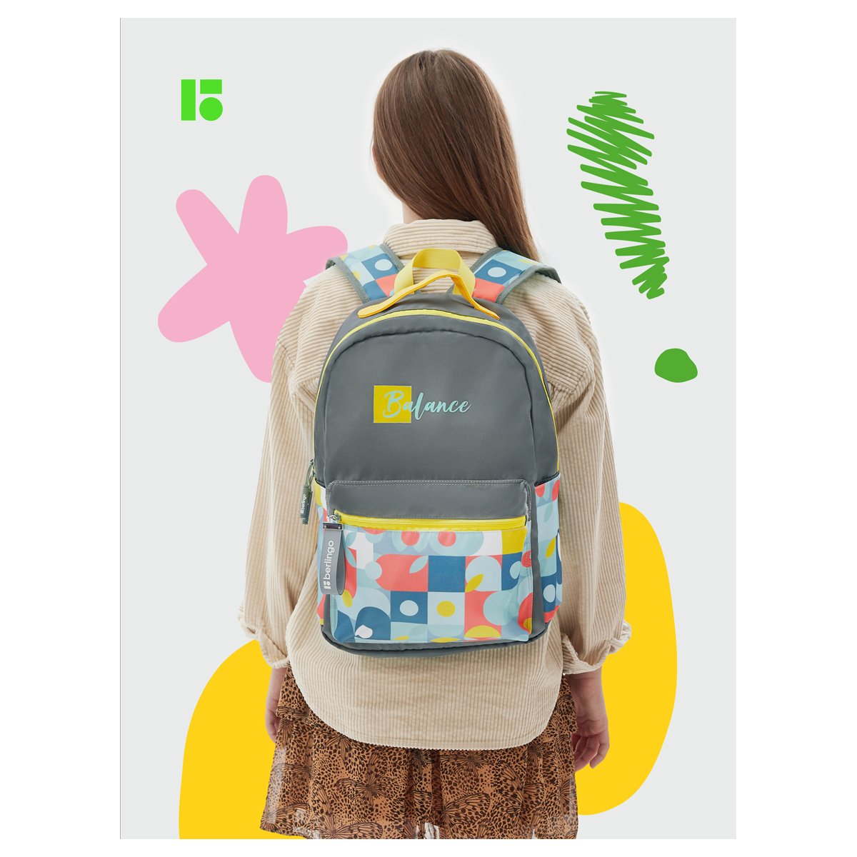 Рюкзак Berlingo «Balance» 41×28×16 см, 1 отделение, 3 кармана, уплотненная спинка