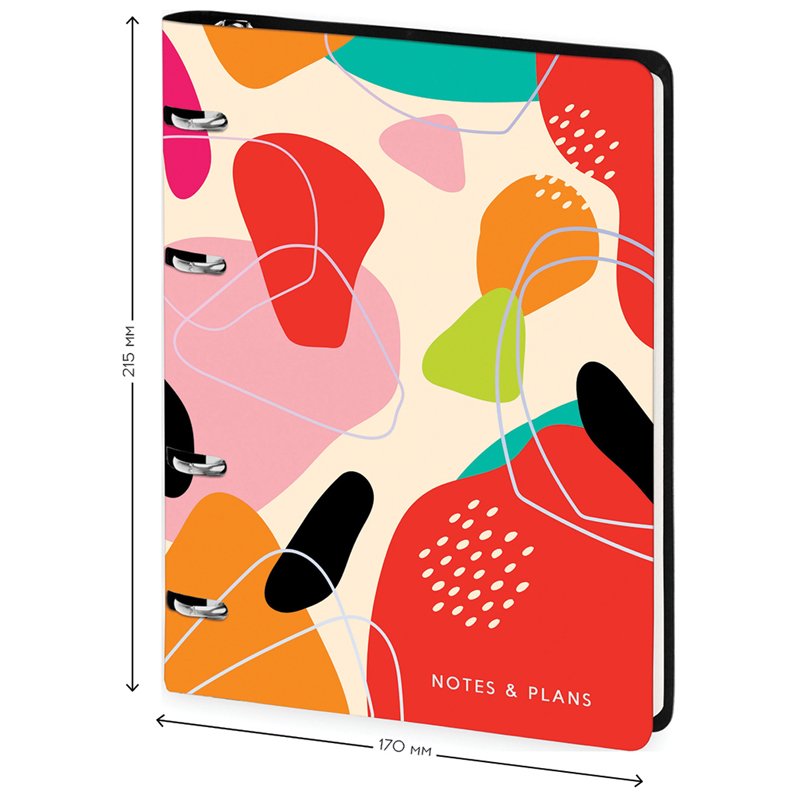 Тетрадь на кольцах А5, 80л. ЛАЙТ, кожзам, Greenwich Line «Abstract pattern», тон. блок