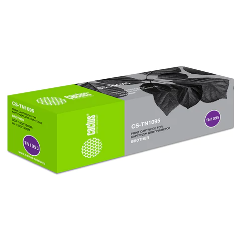 превью Картридж лазерный CACTUS (CS-TN1095) для BROTHER DCP-1602/1602R/HL-1202/1202R, ресурс 1500 стр. 