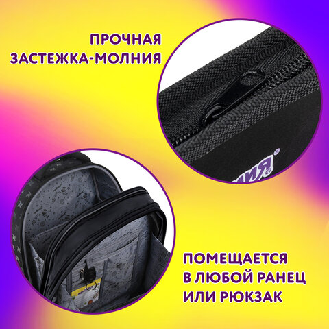 Папка для тетрадей ЮНЛАНДИЯ А4, 1 отделение, пластик, на молнии, «Street power»