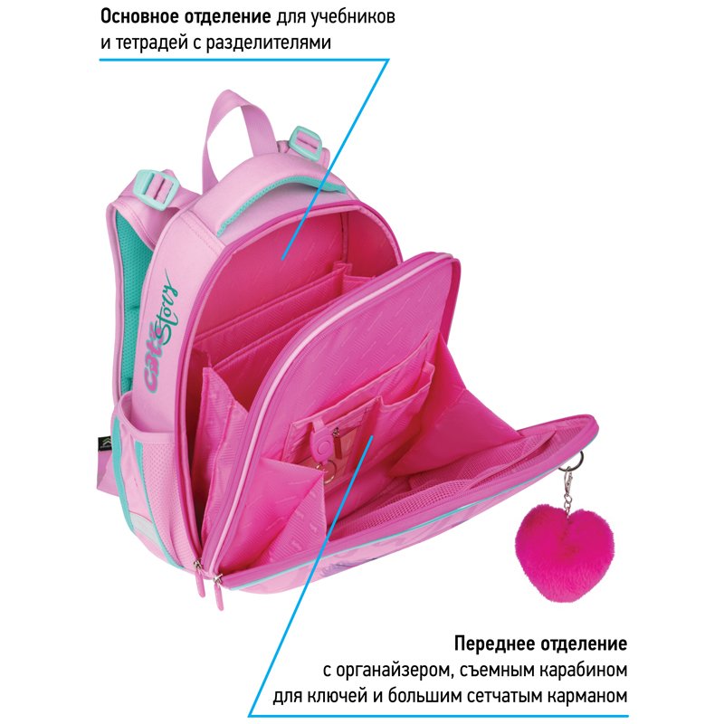 Ранец Berlingo Expert «Princess cat» 37×28×16см, 2 отделения, 2 кармана, анатомическая спинка