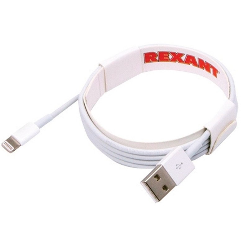 Кабель REXANT/18-0000/для iPhone 5/5S/MFI/1м/белый