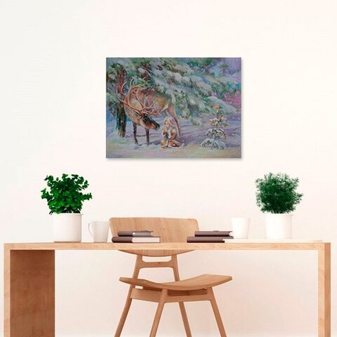 Картина стразами (алмазная мозаика) 40×50 см, ОСТРОВ СОКРОВИЩ «Девочка в лесу», без подрамника