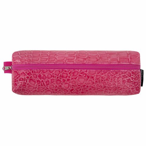 Пенал-косметичка BRAUBERG, «крокодиловая кожа», 20×6х4 см, «Ultra pink»