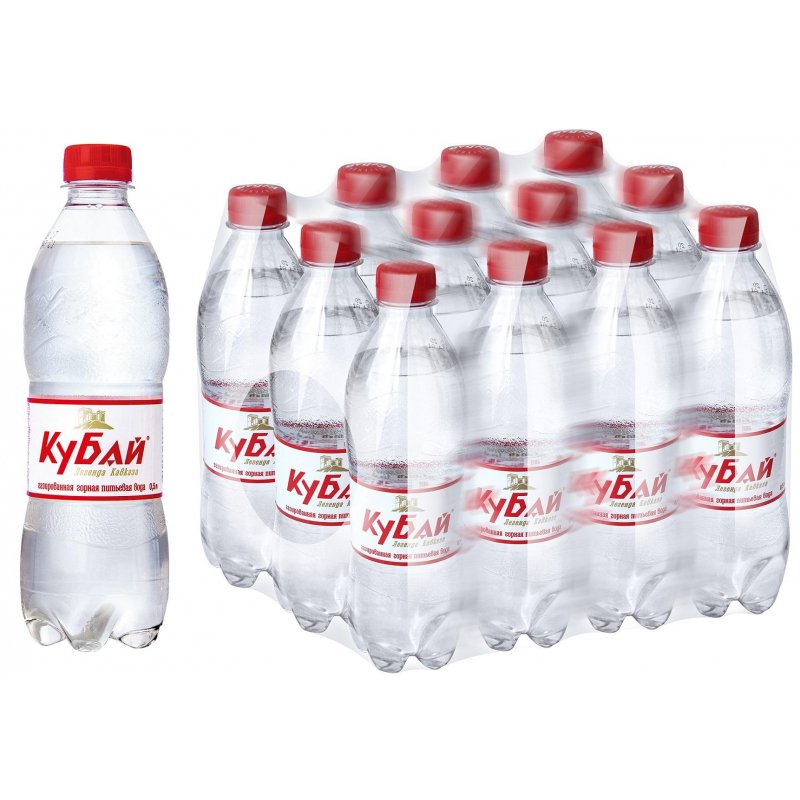 превью Вода питьевая Кубай газированная 0.5 л (12 штук в упаковке)