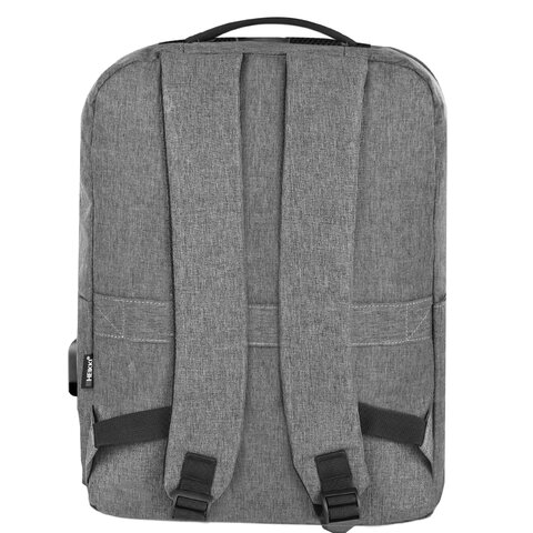 Рюкзак HEIKKI PANEL (ХЕЙКИ), отделение для ноутбука, USB-порт, серый, 44×30x13 см