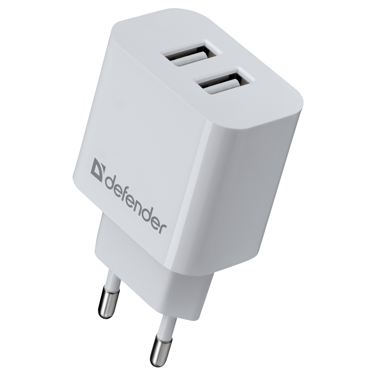 превью Зарядное устройство сетевое Defender UPA-22 белый, 2xUSB, 2.1А output, черный