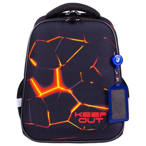 Ранец BRAUBERG FIT, 2 отделения, «Keep out», 38×27х14 см