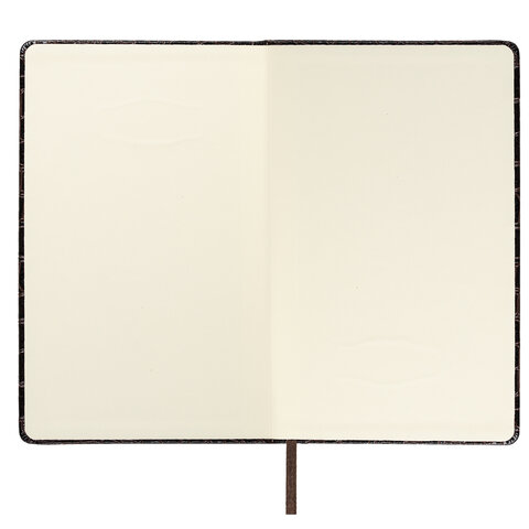 Скетчбук, слоновая кость 140 г/м2, 130×210 мм, 80 л., КОЖЗАМ, резинка, BRAUBERG ART CLASSIC, CROCO, коричневый
