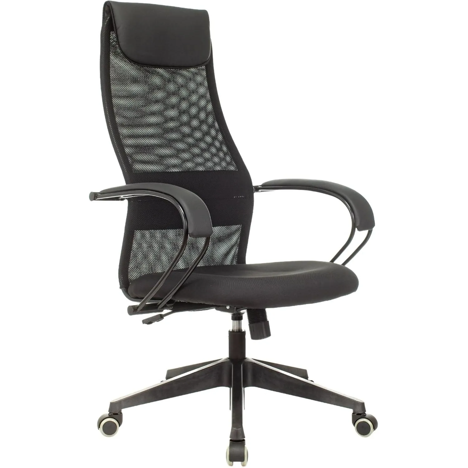 Кресло для руководителя Easy Chair 655 LT TTW чёрное (сетка/экокожа/ткань, пластик)