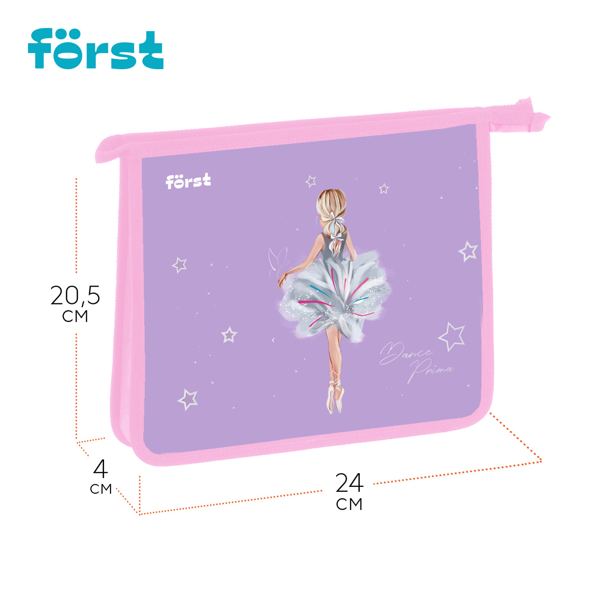 Папка для тетрадей 1 отделение, А5 Först «Dance Dream», 240×205×40 мм, пластик, на молнии