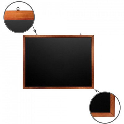Доска для мела магнитная (90×120 см), черная, деревянная окрашенная рамка, Россия, BRAUBERG
