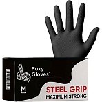 Перчатки одноразовые нитрил Steel Grip цв. черный (50 пар/уп)р. М, ПС