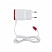 превью Сетевое зарядное устройство Red Line 2 USB+8pin Apple (NC-2.1AC) белое/красное