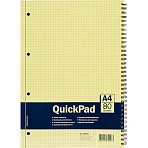Бизнес-тетрадь QuickPad А4 80 листов желтая в клетку на спирали