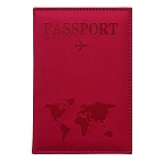 Обложка для паспорта «Passport map»экокожа soft-touchмалиноваяSTAFF238761