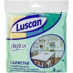 Салфетки хозяйственные Luscan из микрофибры 30×30см д/мебели, стекол 3шт/уп