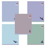 Тетрадь А5 48 л., HATBER скоба, клетка, Soft-touch ламинация, «Мышонок Creepy» (микс в спайке), 092145