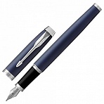 Ручка перьевая PARKER «IM Core Matte Blue CT», корпус темно-синий лак, хромированные детали, синяя