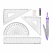 превью Готовальня BRAUBERG SCHOOL KIT, 9 предметов, циркуль 125 мм, чертежные принадлежности, лаванда