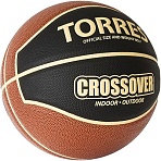 Мяч баск. матчевый TORRES Crossover, B32097, р.7, 8 п син. кож чер-оран-беж