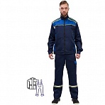 Костюм рабочий летний мужской л26-КПК с СОП синий/васильковый (размер 52-54, рост 170-176)