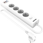 Сетевой фильтр Philips CHP4346WA/51 4р/2м с USB, 10А, белый