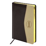 Ежедневник датированный 2026, А5, 138×213 мм, BRAUBERG «De Luxe», под кожу, коричневый/бежевый