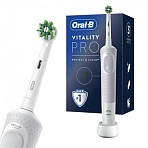Зубная щетка электрическая ORAL-B (Орал-би) Vitality Pro, БЕЛАЯ, 1 насадка