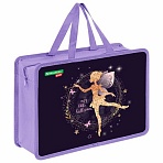 Папка на молнии с ручками BRAUBERG KIDS А4, 1 отделение, пластик, 100 мм, «Gold fairy»