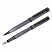 превью Набор Delucci «Stellato»: ручка перьевая черная 0.8мм и ручка шариковая синяя 1мм, корпус серебро/хром, подарочная упаковка